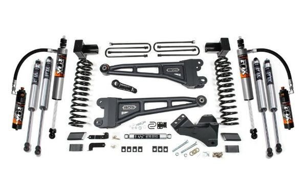 BDS 2023-2025 Fits Ford F250/F350 4WD 5" Radius Arm Suspension Lift Kit, 3" Rear, Block, Diesel - FOX 2.5 Pes C/o Front, FOX 2.5 Pes Aux Front, FOX 2.5 Pes Ps Rear - W/o Overload Springs 2244FPE