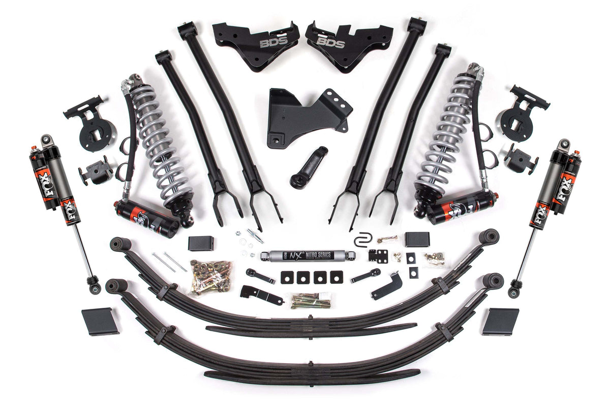 BDS 5 Inch Lift Kit W/ 4-Link FOX 2.5 Performance Elite Coil-over Conversion Fits Ford F250/F350 Super Duty 23-26 4WD Diesel 2246PPS