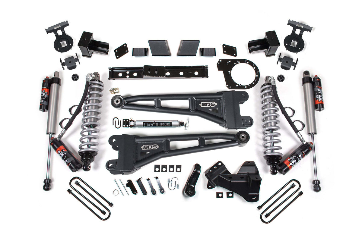 BDS 7 Inch Lift Kit W/ Radius Arm FOX 2.5 Coilover Conversion - Performance Elite Fits Ford F350 Super Duty DRW 23-26 4WD Diesel 2260PES