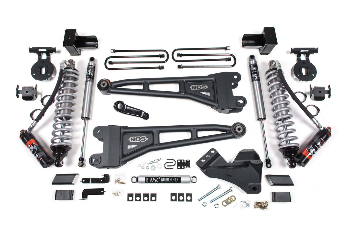 BDS 5 Inch Lift Kit W/ Radius Arm FOX 2.5 Performance Elite Coilover Conversion Fits Ford F350 Super Duty DRW 23-26 4WD Diesel 2261PPS