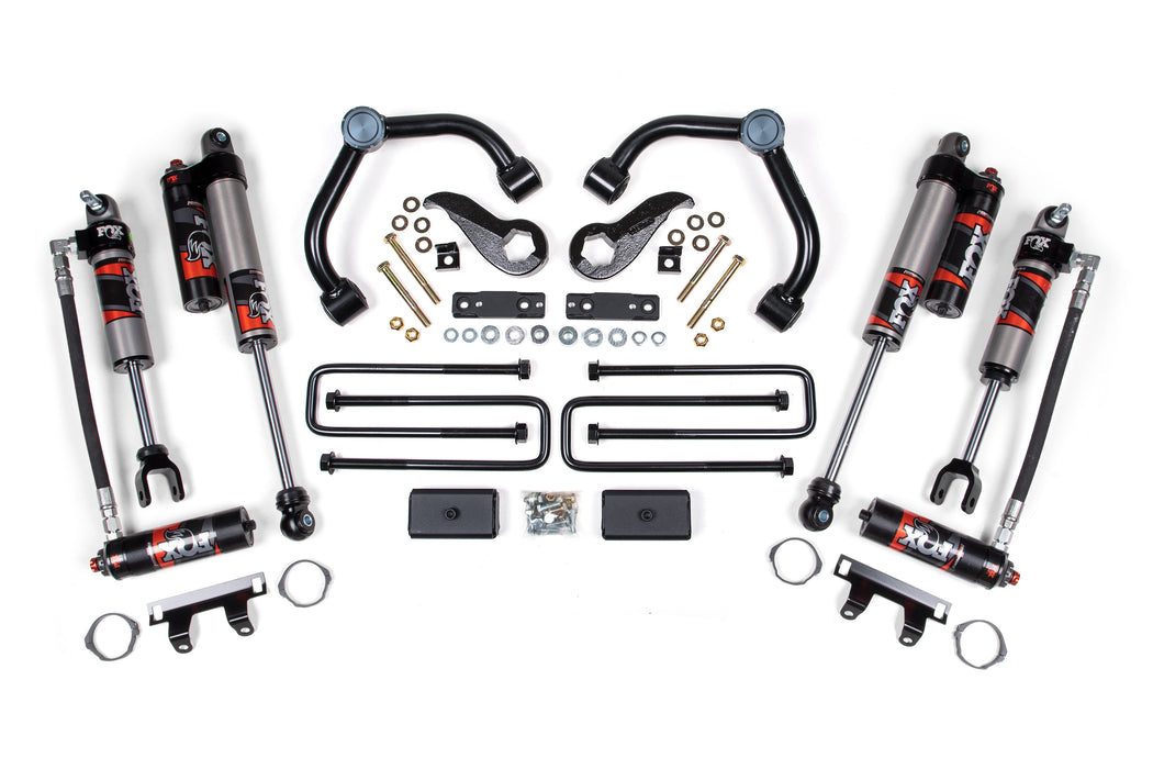 2020-2025 Chevrolet Silverado/GMC Sierra 2500HD/3500HD 4wd,  3" Suspension Lift Kit,  w/o Overloads, 2" Rear Lift, Block, w/o Overload - Fox 2.5 PES Shocks Front/Rear