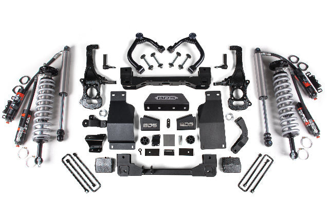 2019-2024 Chevy/GMC 1500 Diesel/2.7T 4wd 6" Coilover Suspension System, 5" Rear, Block - Fox 2.5 PES Front C/O, Fox 2.5 PES Rear