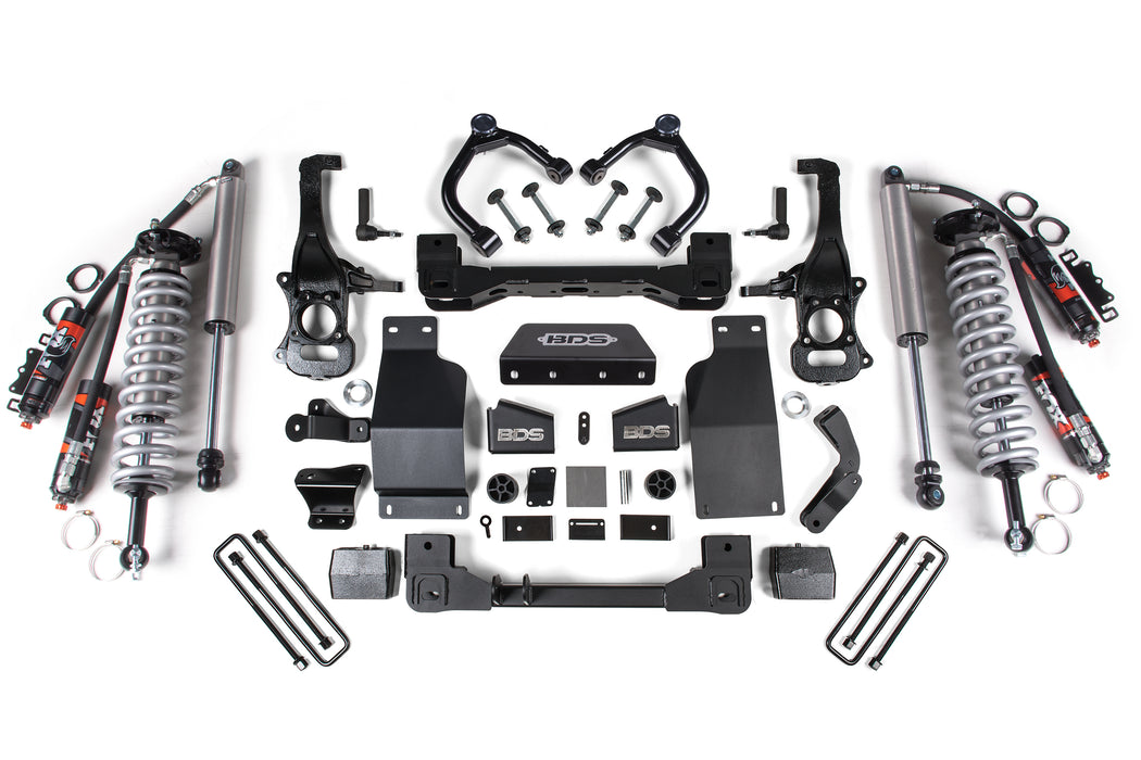 2019-2024 Chevy/GMC 1500 Diesel/2.7T 4wd 6" Coilover Suspension System, 5" Rear, Block - Fox 2.5 PES Front C/O, Fox 2.5 PES Rear