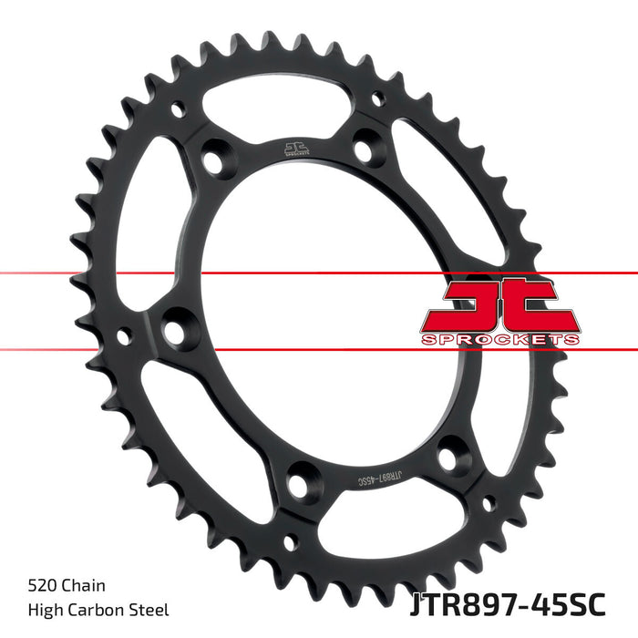 JT Sprockets JTR897.45SC 45 Tooth Black SC Lightweight Steel Rear Sprocket