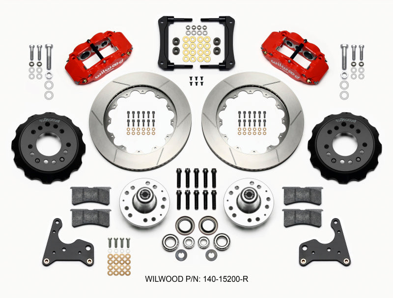 Wilwood Narrow Superlite 6R Front Hub Kit 14.00in Red 65-72 CDP C Body -Drum 140-15200-R