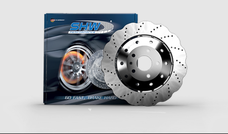 SHW 14-20 Audi R8 5.2L (Excl Ceramic Brake) Rear Drill-Dimp Lightweight Wavy Brake Rotor(4S0615601B) ARX48211