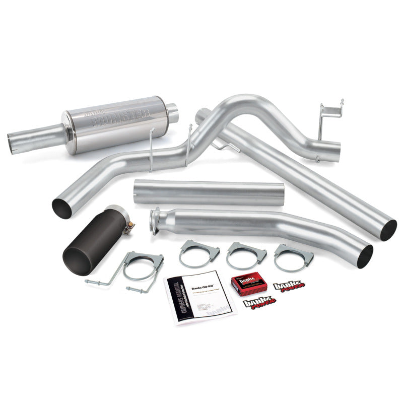 Banks Power 98-00 Compatible with Dodge 5.9L Std Cab Git-Kit SS Single Exhaust w/ Black Tip 49357-B