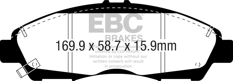 EBC 2017+ GMC Acadia (2nd Gen) 2.5L Yellowstuff Front Brake Pads DP43063R