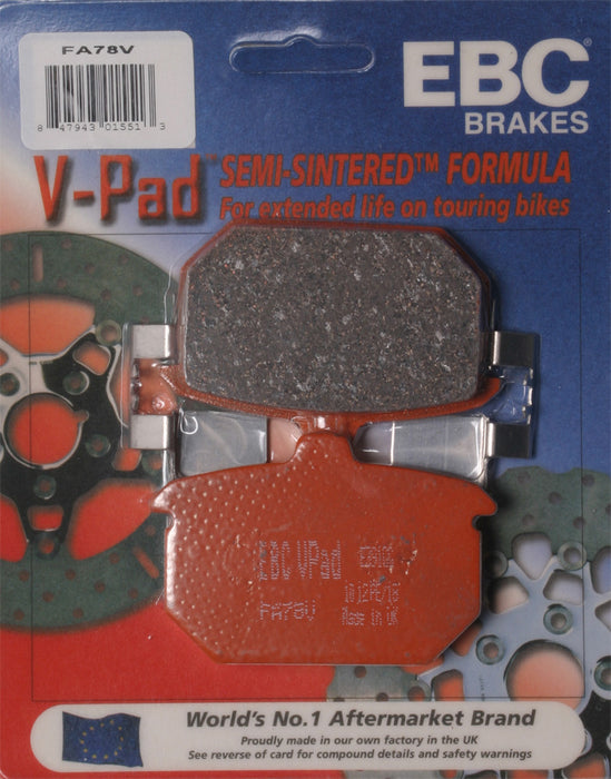 EBC Brakes V Semi-Sintered Brake Pads Compatible for Harley-Davidson Disc Glide - FXRDG 1984