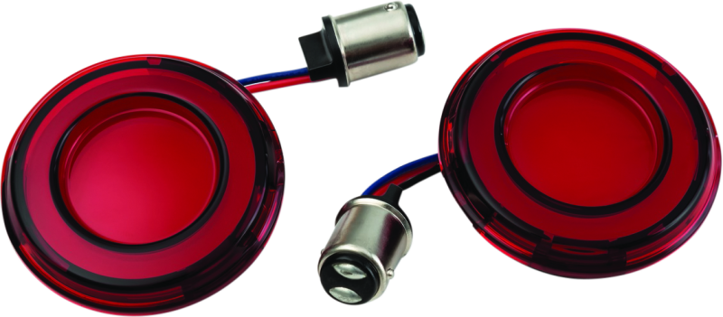 Kuryakyn Motorcycle Lighting Accessory: Tracer Led Rear Turn Signal Conversions Bullet Style, 1157 Dual-Curcuit Red/Red With Red Lens, 1 Pair 2906