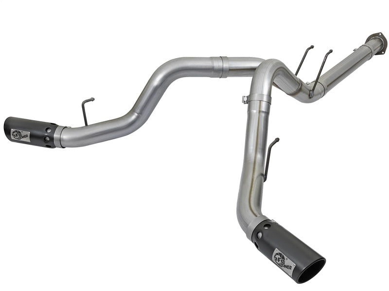 aFe Large Bore-HD 4in 409 Stainless Steel DPF-Back Exhaust w/Black Tip 2017 Ford Diesel V8 6.7L (td) 49-43092-B