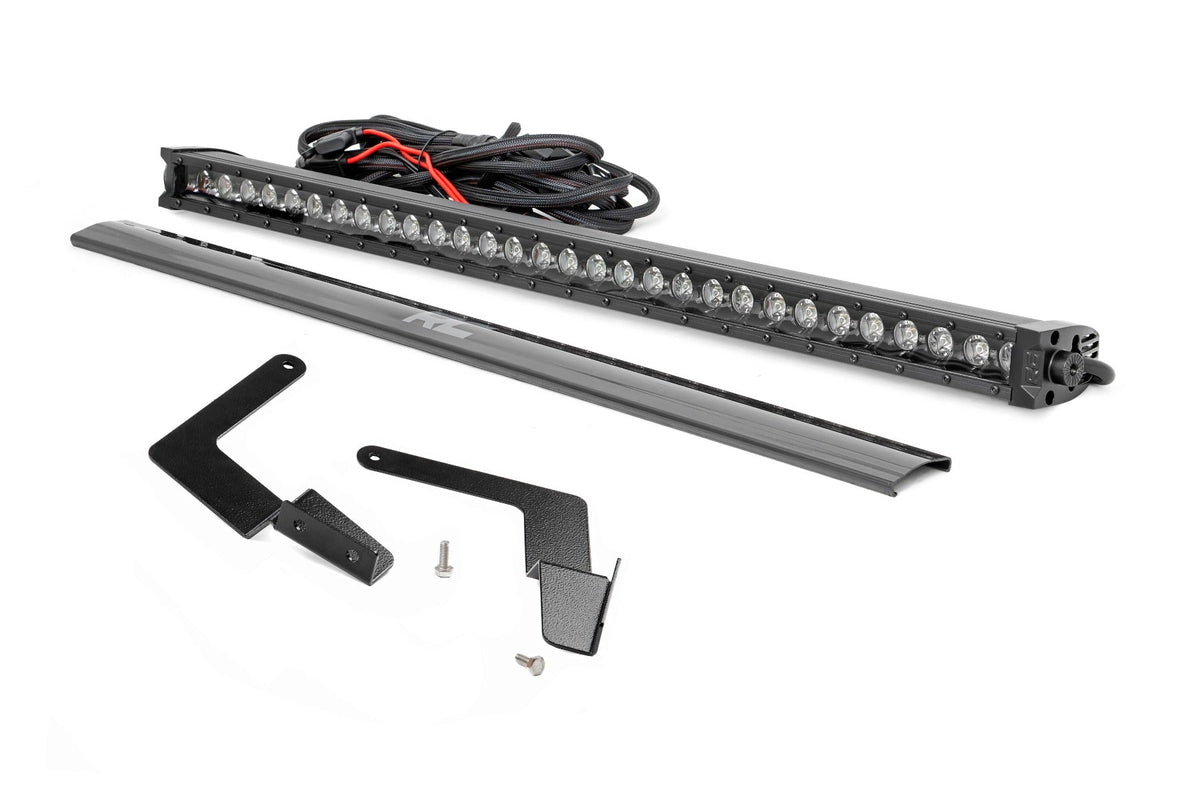 Rough Country LED Light Lower Grille Mnt 30" Black Single Row White DRL Fits toyotaTacoma (16-23) 70619BLDRL