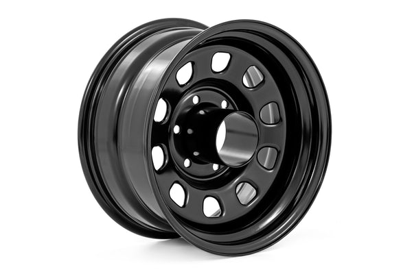 Rough Country Steel Wheel Black 17X9 5X5 3.30 Bore12 Fits Chevrolet C10 Pickup, GMC C15/C1500 Pickup & more (1969-2026) RC51-7873