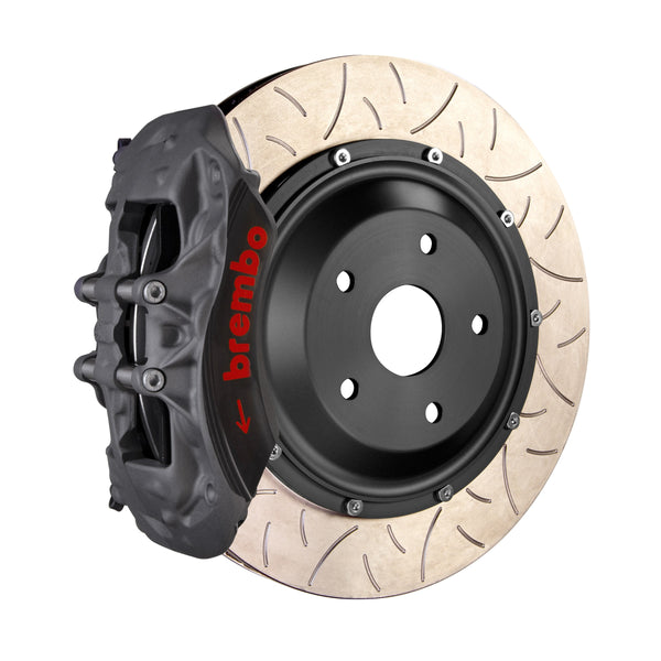 Brembo Pista Race Rear Big Brake Kit, 6-Piston Black Hard Anodized Calipers, 380x32mm Type-3 Slotted 2-Piece Rotors 4K3.9011AZ