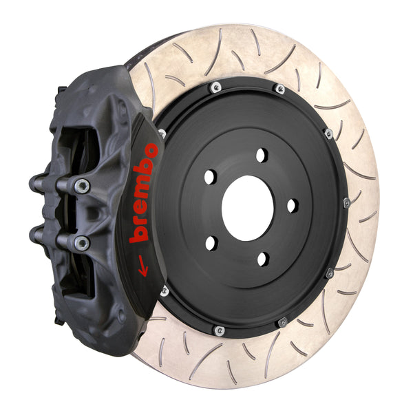 Brembo Pista Race Front Big Brake Kit, 6-Piston Black Hard Anodized Calipers, 380x35mm Type-3 Slotted 2-Piece Rotors, Fits 2018-2025 Tesla 3 3K3.9062A