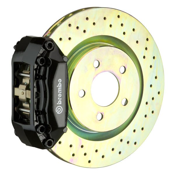 Brembo GT Front Big Brake Kit, 4-Piston Black Calipers, 323x28mm Drilled Rotors, Fits 2000-2005 Volkswagen Jetta, Golf, Beetle 1A4.6002A1