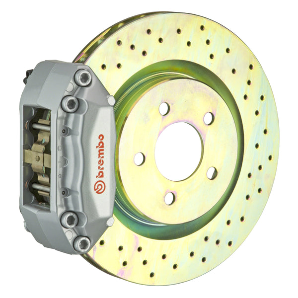 Brembo GT Front Big Brake Kit, 4-Piston Silver Calipers, 323x28mm Drilled Rotors, Fits 2000-2006 Audi TT 1A4.6001A3