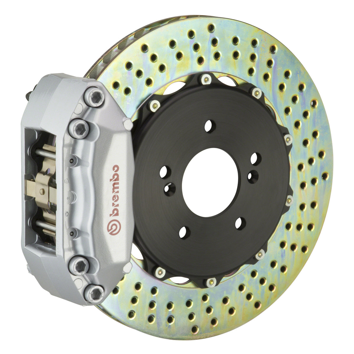 Brembo GT Front Big Brake Kit, 4-Piston Silver Calipers, 328x28mm Drilled 2-Piece Rotors, Fits 2011-2016 Honda CR-Z 1A1.6032A3