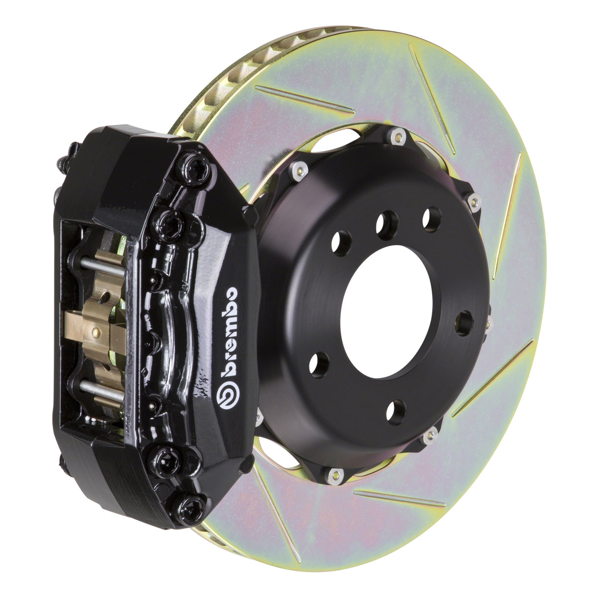 Brembo GT Front Big Brake Kit, 4-Piston Black Calipers, 328x28mm Type-1 Slotted 2-Piece Rotors, Fits 2007-2013 Mini Cooper 1A2.6029A1