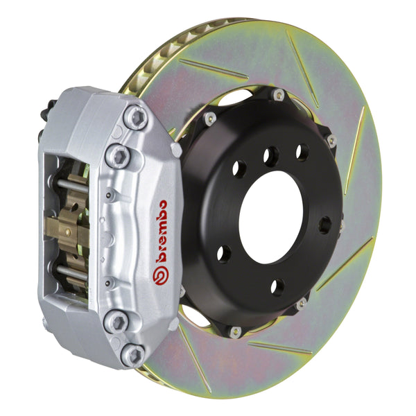Brembo GT Front Big Brake Kit, 4-Piston Silver Calipers, 328x28mm Type-1 Slotted 2-Piece Rotors, Fits 2005-2010 Scion tC and more 1A2.6028A3