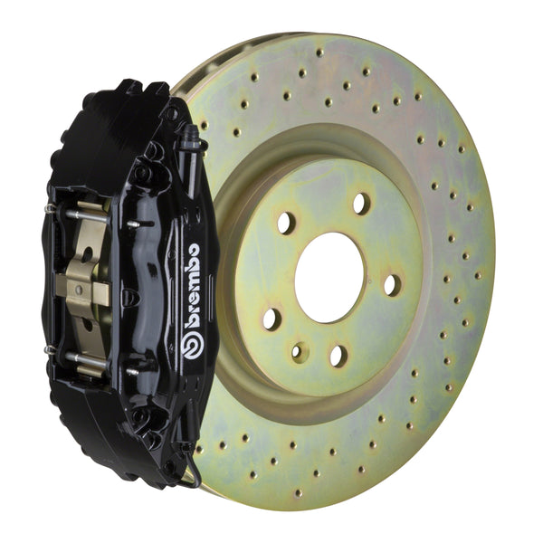 Brembo GT Front Big Brake Kit, 4-Piston Black Calipers, 326x30mm Drilled Rotors, Fits 2013-2020 Subaru BRZ, 2013-2016 Scion FR-S and more 1H4.6005A1