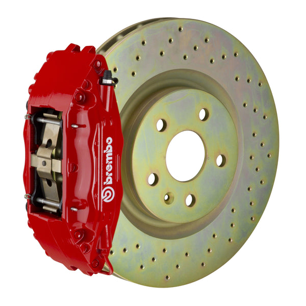 Brembo GT Front Big Brake Kit, 4-Piston Red Calipers, 326x30mm Drilled Rotors, Fits 2013-2020 Subaru BRZ, 2013-2016 Scion FR-S and more 1H4.6005A2