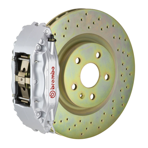 Brembo GT Front Big Brake Kit, 4-Piston Silver Calipers, 355x32mm Drilled Rotors, Fits 1997-2004 Chevrolet Corvette 1H4.8001A3