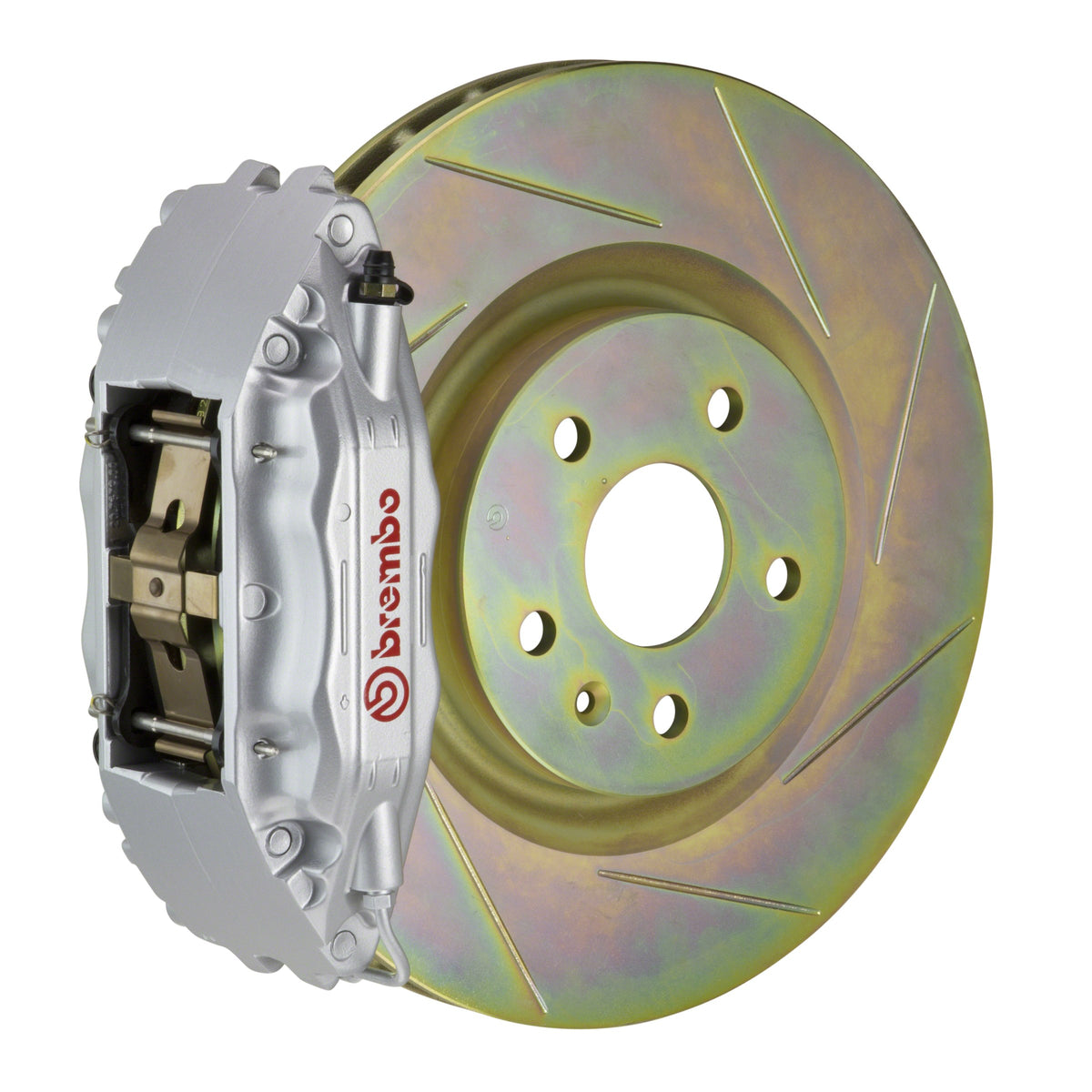 Brembo GT Front Big Brake Kit, 4-Piston Silver Calipers, 326x30mm Type-1 Slotted Rotors, Fits 2013-2020 Subaru BRZ and more 1H5.6005A3