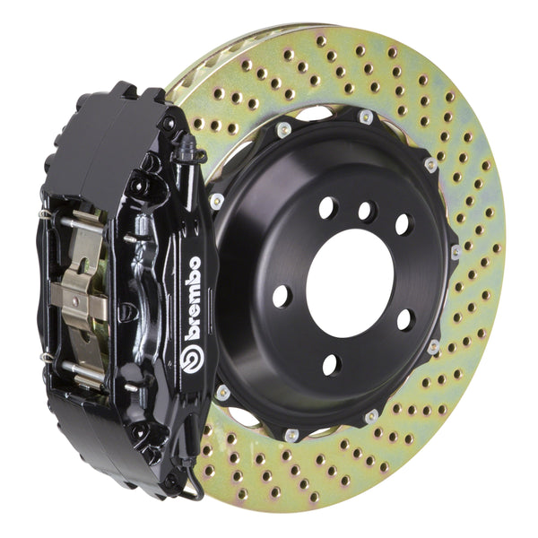 Brembo GT Front Big Brake Kit, 4-Piston Black Calipers, 332x32mm Drilled 2-Piece Rotors, Fits 1991-2007 Lexus GS300, LS400 and more 1B1.7007A1