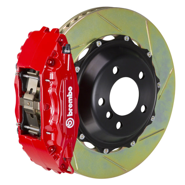 Brembo GT Front Big Brake Kit, 4-Piston Red Calipers, 332x32mm Type-1 Slotted 2-Piece Rotors, Fits 1991-2005 Acura NSX 1H2.7006A2
