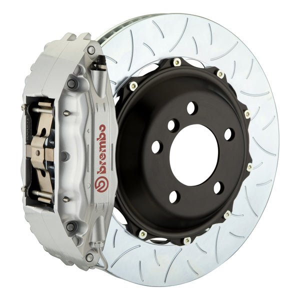 Brembo GT Front Big Brake Kit, 4-Piston Silver Calipers, 355x32mm Type-3 Slotted 2-Piece Rotors, Fits 1994-2004 Ford Mustang 1B3.8001A3
