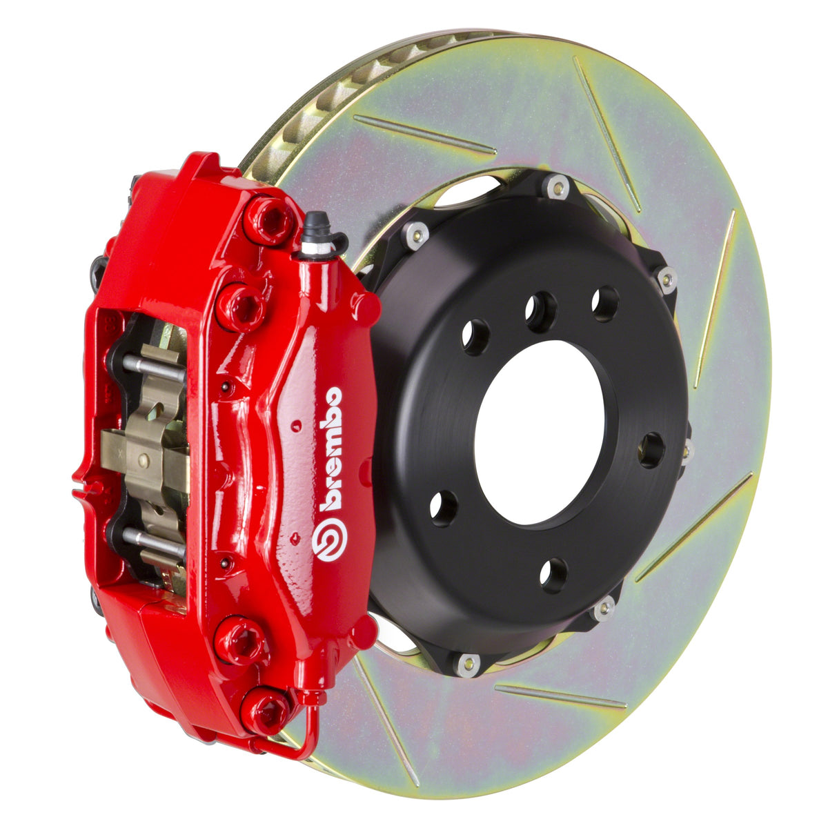 Brembo GT Front Big Brake Kit, 4-Piston Red Calipers, 320x28mm Type-1 Slotted 2-Piece Rotors, Fits 2002-2008 Mini Cooper 1C2.6001A2