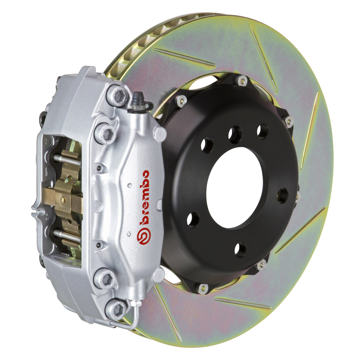 Brembo GT Rear Big Brake Kit, 4-Piston Silver Calipers, 328x28mm Type-1 Slotted 2-Piece Rotors, Fits 2003-2012 Mercedes-Benz SL550, SL500 2C2.6006A3