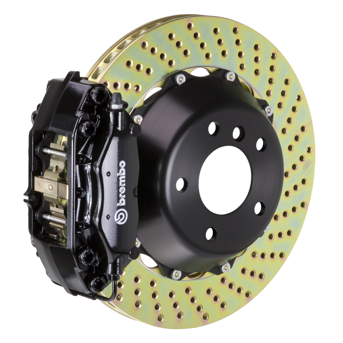 Brembo GT Rear Big Brake Kit, 4-Piston Black Calipers, 345x28mm Drilled 2-Piece Rotors, Fits 2006-2012 BMW 335i, 328i, 328xi and more 2C1.8021A1