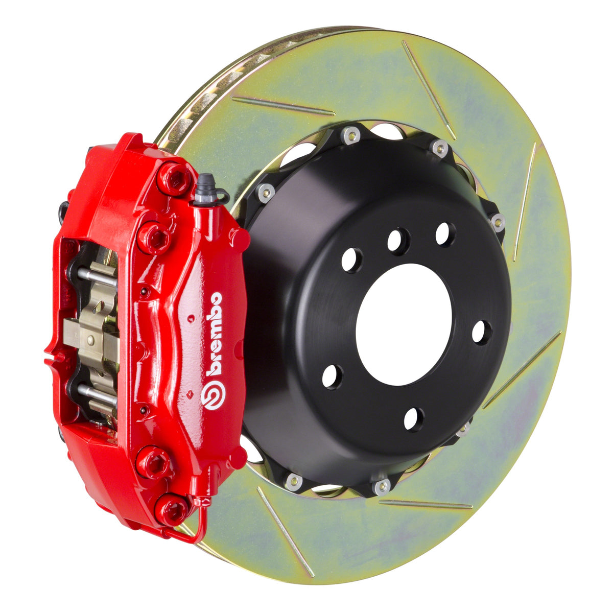 Brembo GT Rear Big Brake Kit, 4-Piston Red Calipers, 345x28mm Type-1 Slotted 2-Piece Rotors, Fits 1993-1998 Toyota Supra 2C2.8012A2