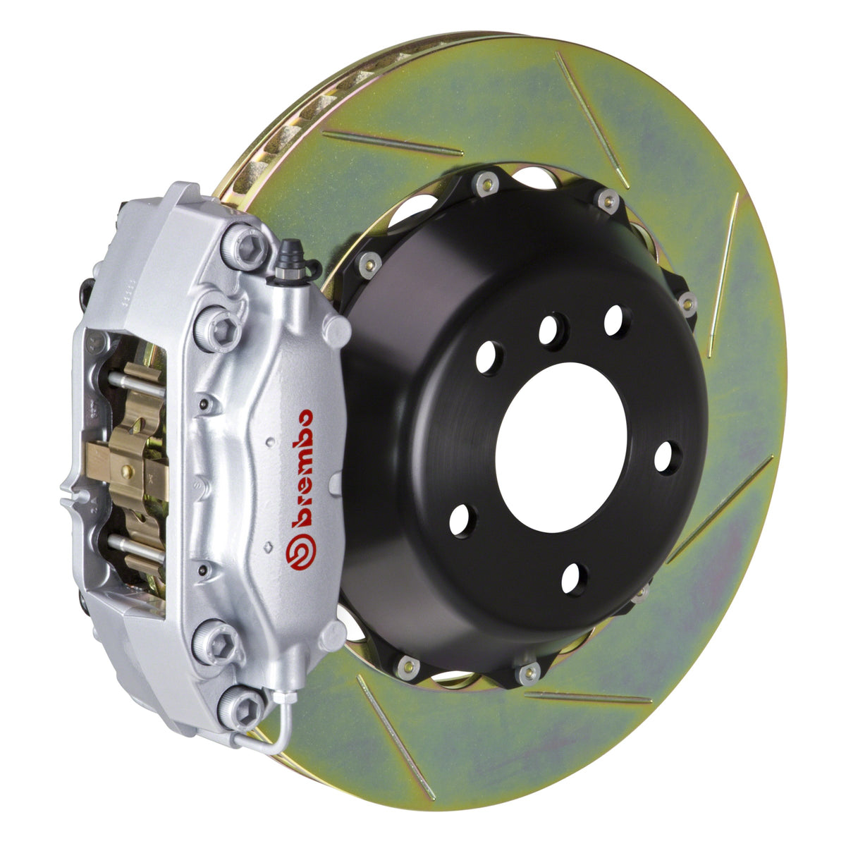 Brembo GT Rear Big Brake Kit, 4-Piston Silver Calipers, 345x28mm Type-1 Slotted 2-Piece Rotors, Fits 2001-2006 BMW M3 2C2.8001A3