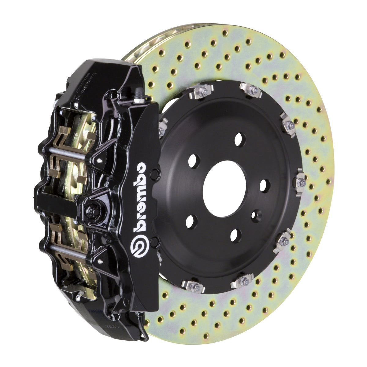 Brembo GT Front Big Brake Kit, 8-Piston Black Calipers, 380x34mm Drilled 2-Piece Rotors, Fits 2000-2006 Mercedes-Benz CL600 and more 1G1.9005A1