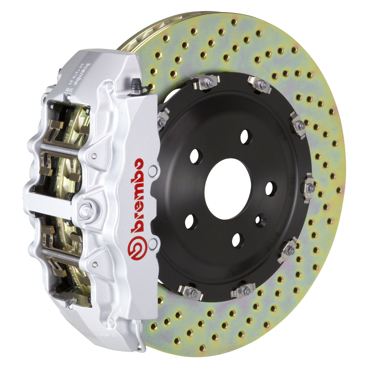 Brembo GT Front Big Brake Kit, 8-Piston Silver Calipers, 380x34mm Drilled 2-Piece Rotors, Fits 2000-2006 Chevrolet Silverado 1500 and more 1G1.9001A3