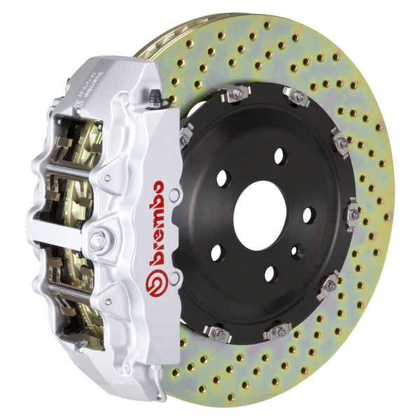 Brembo GT Front Big Brake Kit, 8-Piston Silver Calipers, 380x34mm Drilled 2-Piece Rotors, Fits 2000-2006 Chevrolet Silverado 1500 and more 1G1.9001A3