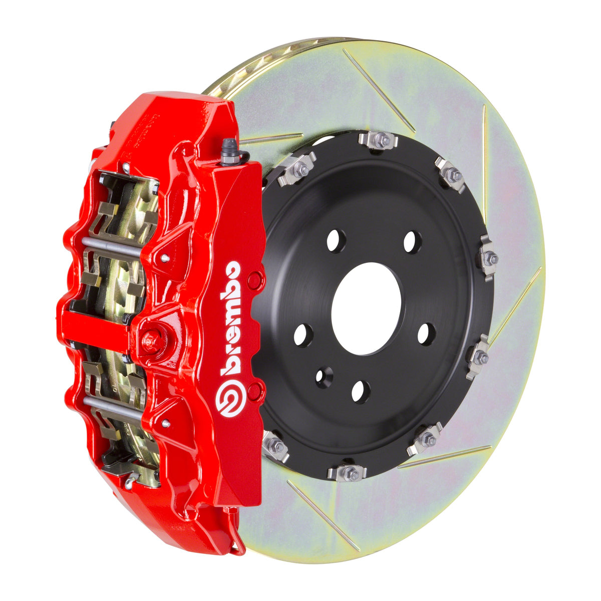 Brembo GT Front Big Brake Kit, 8-Piston Red Calipers, 380x34mm Type-1 Slotted 2-Piece Rotors, Fits 2006-2013 Mercedes-Benz CL600 and more 1G2.9032A2