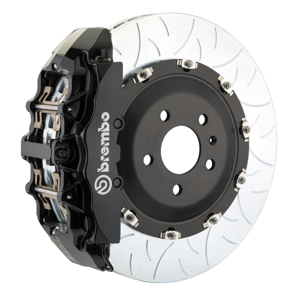 Brembo GT Front Big Brake Kit, 8-Piston Black Calipers, 380x34mm Type-3 Slotted 2-Piece Rotors, Fits 2007-2015 Audi Q7 1G3.9037A1