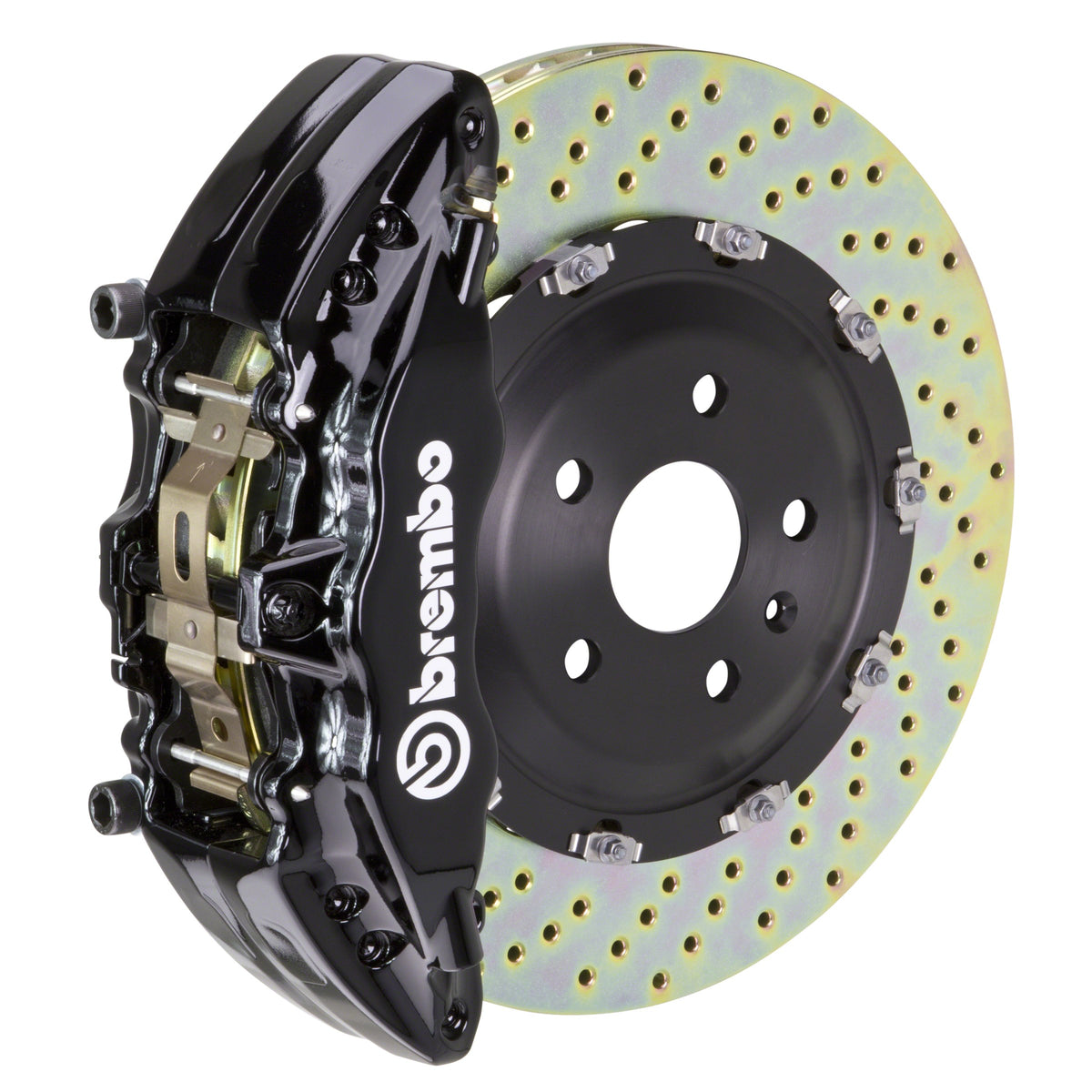 Brembo GT Front Big Brake Kit, 6-Piston Black Calipers, 380x34mm Drilled 2-Piece Rotors, Fits 2009-2014 Ford F-150 1J1.9009A1