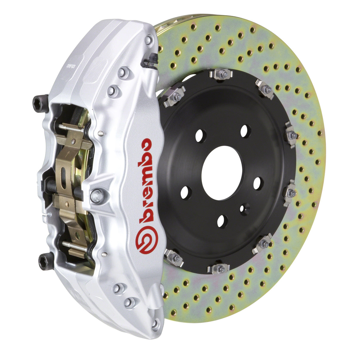 Brembo GT Front Big Brake Kit, 6-Piston Silver Calipers, 380x34mm Drilled 2-Piece Rotors, Fits 2004 Ford F-150, F-150 Heritage 1J1.9004A3