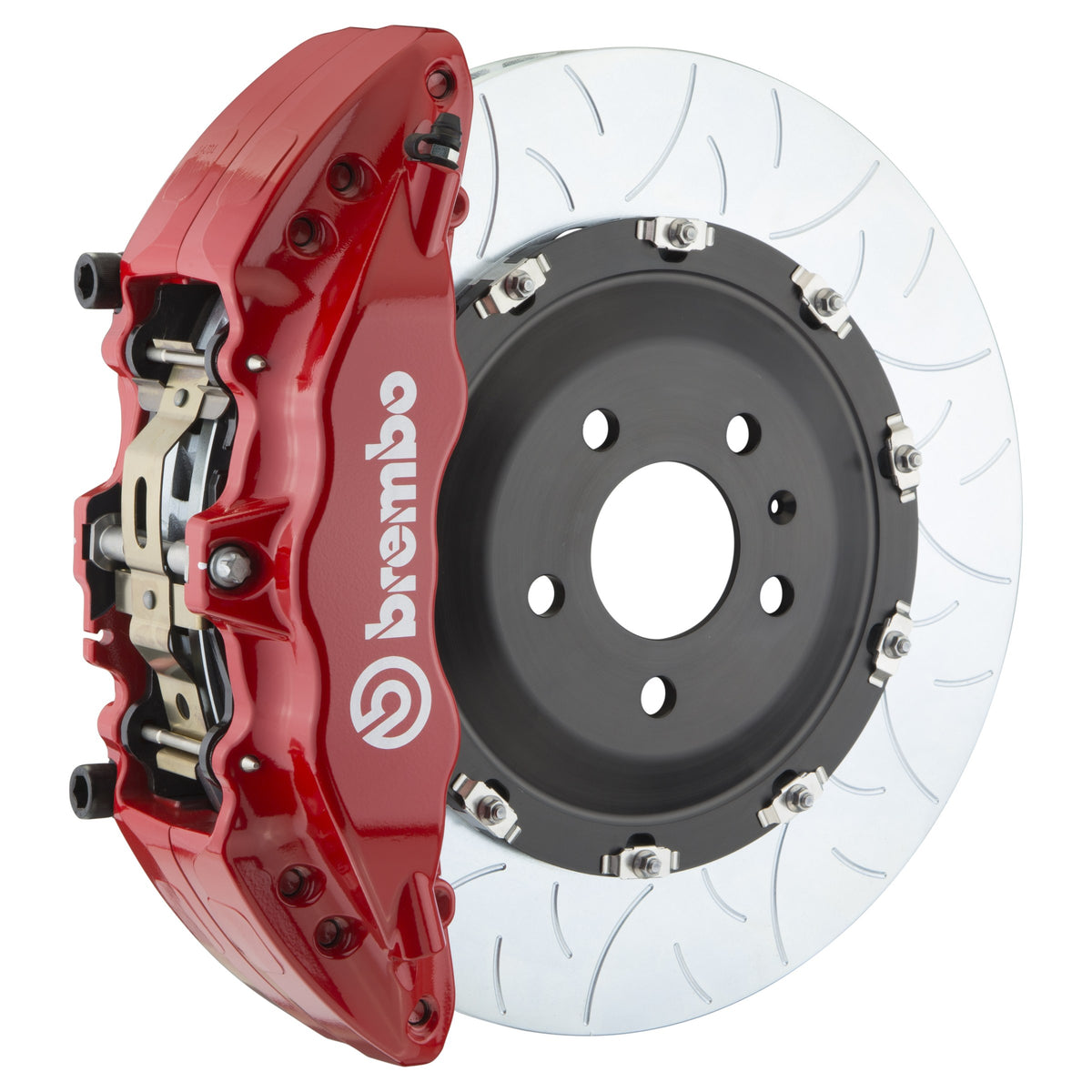 Brembo GT Front Big Brake Kit, 6-Piston Red Calipers, 380x34mm Type-3 Slotted 2-Piece Rotors, Fits 2004-2008 Dodge Ram 1500 1J3.9002A2