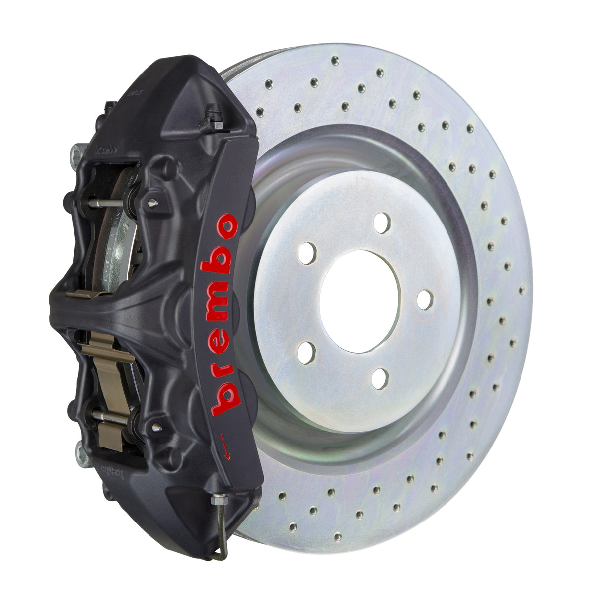 Brembo GT-S Front Big Brake Kit, 6-Piston Black Hard Anodized Calipers, 355x32mm Drilled Rotors, Fits 2016-2024 Chevrolet Camaro 1L4.8018AS