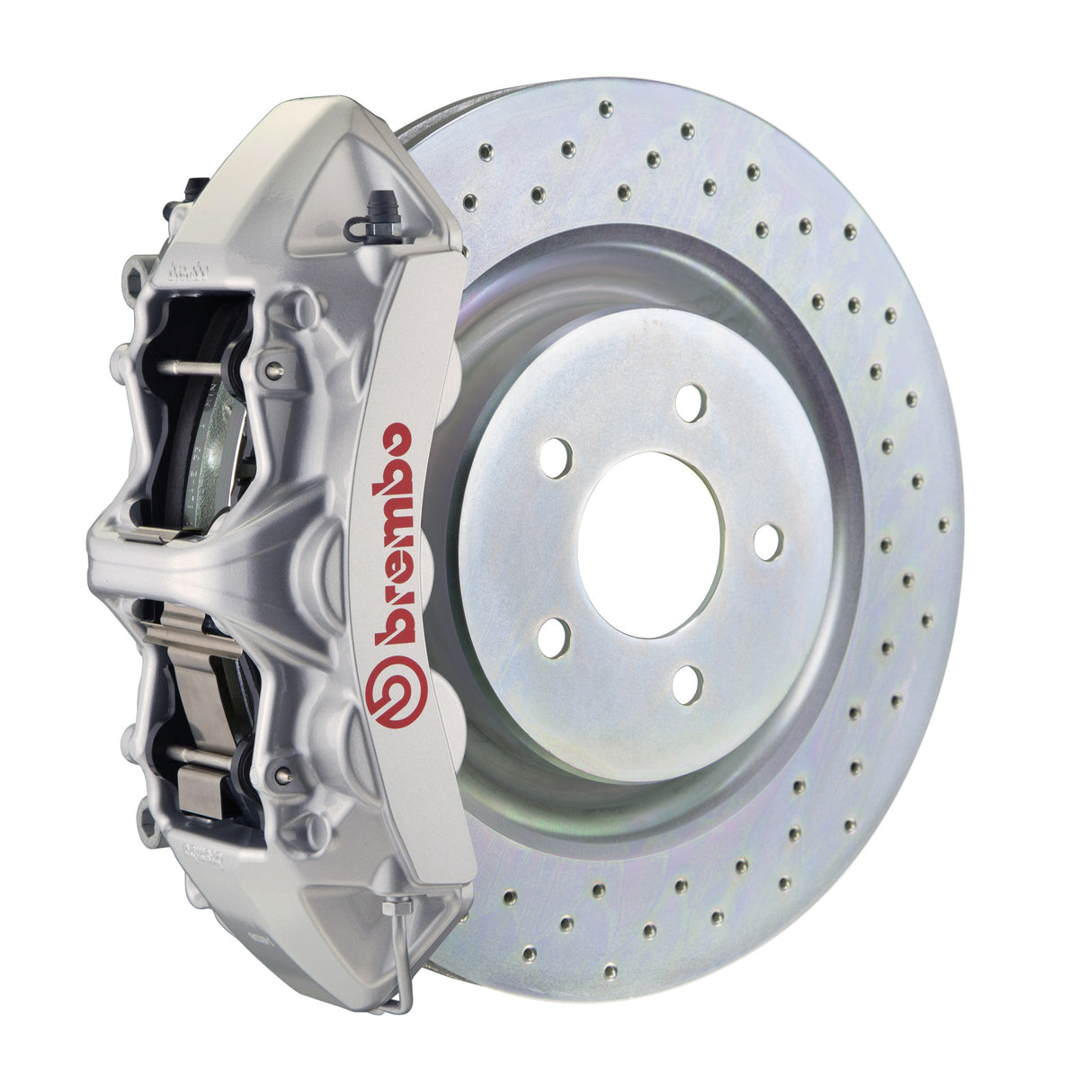 Brembo GT Front Big Brake Kit, 6-Piston Silver Calipers, 355x32mm Drilled Rotors, Fits 2016-2024 Chevrolet Camaro 1L4.8018A3