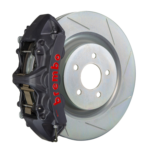 Brembo GT-S Front Big Brake Kit, 6-Piston Black Hard Anodized Calipers, 355x32mm Type-1 Slotted Rotors, Fits 2016-2024 Chevrolet Camaro 1L5.8018AS