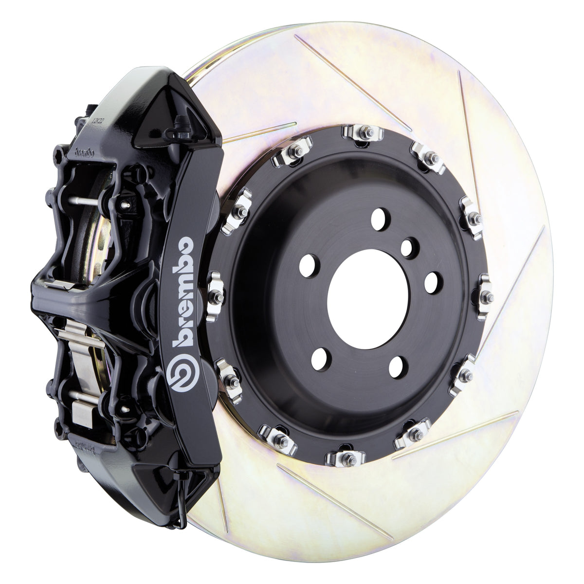 Brembo GT Front Big Brake Kit, 6-Piston Black Calipers, 411x34mm Type-1 Slotted 2-Piece Rotors, Fits 2012-2019 Mercedes-Benz GL350 and more 1L2.9502A1