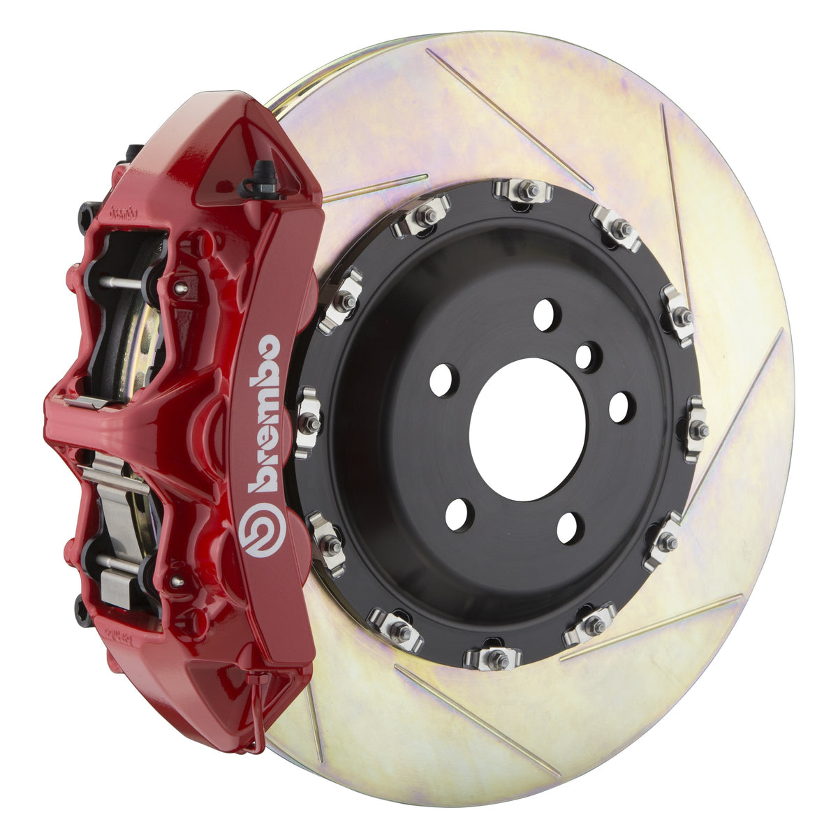 Brembo GT Front Big Brake Kit, 6-Piston Red Calipers, 411x34mm Type-1 Slotted 2-Piece Rotors, Fits 2010-2019 Rolls-Royce Ghost 1L2.9503A2