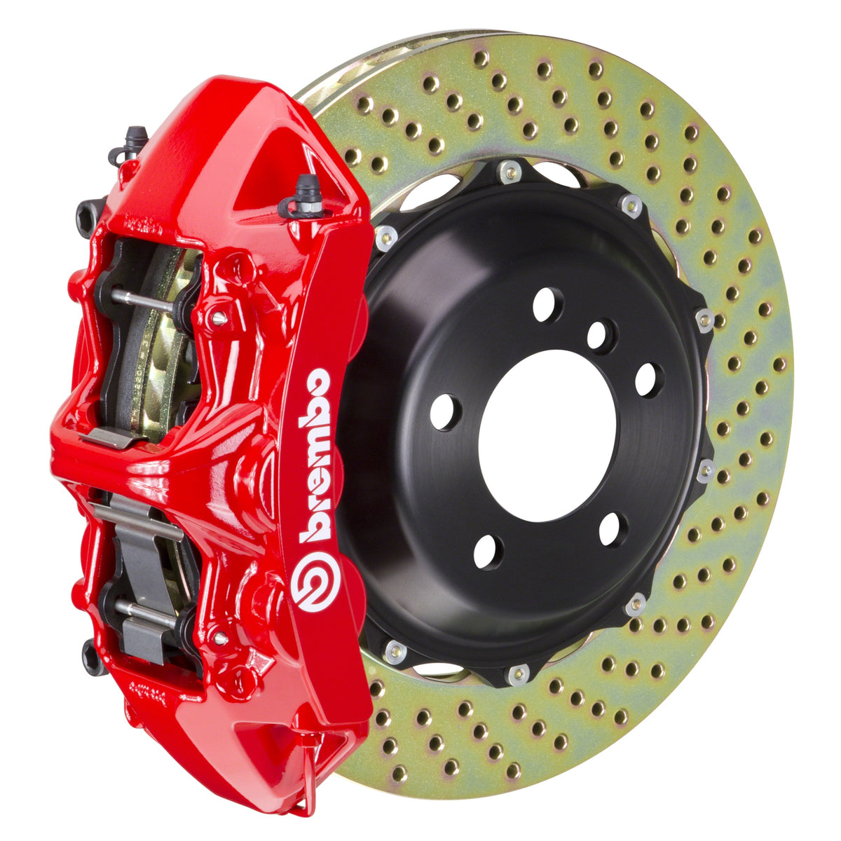 Brembo GT Front Big Brake Kit, 6-Piston Red Calipers, 355x32mm Drilled 2-Piece Rotors, Fits 1997-2004 Chevrolet Corvette 1M1.8013A2